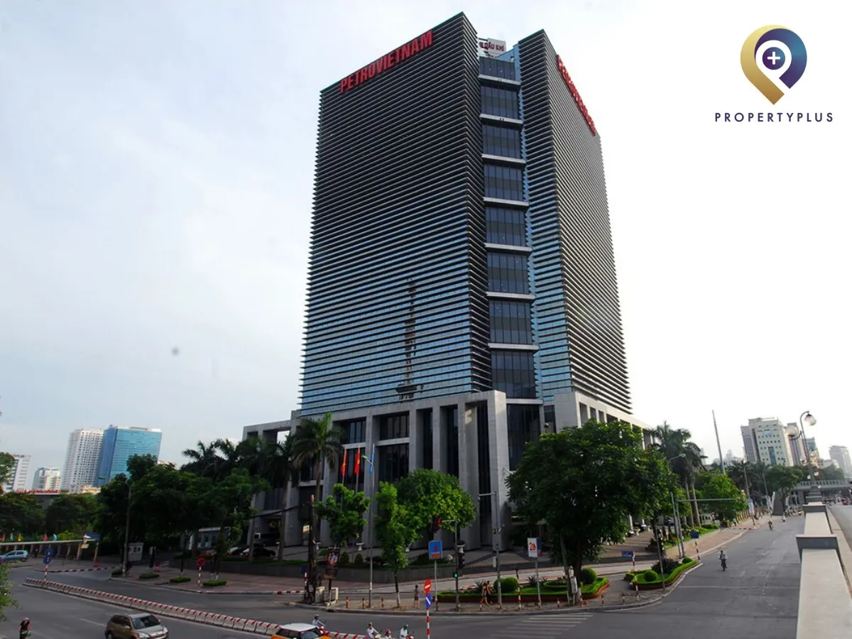 Exterior view of Petrovietnam Tower in Hanoi.